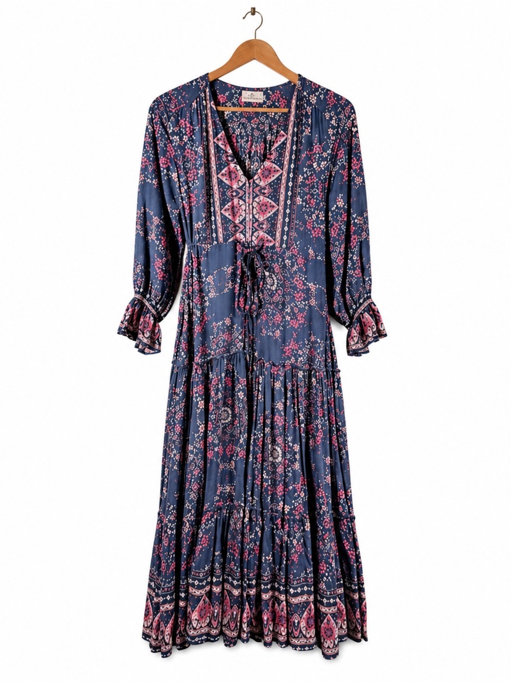Fox And The Mermaid Venice Boho Maxi Dress Womens Small Medium Cottage Prairie
